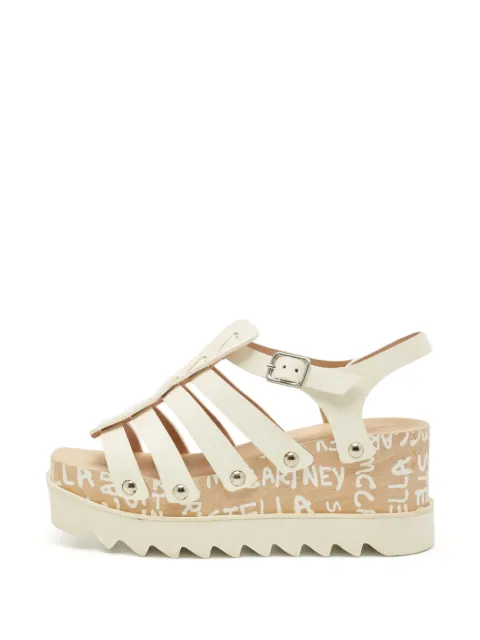 Stella McCartney Pre-Owned Elyse leather platform sandals White 1280791