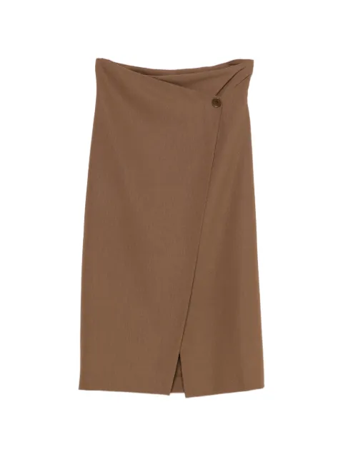 Romeo Gigli Pre-Owned 1990s wrap midi skirt Brown RG250BUB