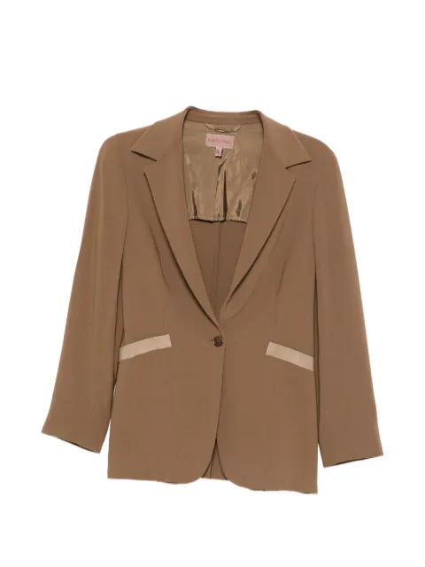 Romeo Gigli Pre-Owned 1990s grosgrain-trim single-breasted jacket Brown RG450BUA