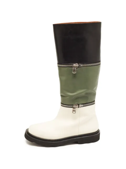 Marni Pre-Owned zip-embellished leather boots Neutrals 1363295