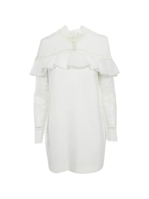 Self-Portrait lace-trim mini dress White 1270980