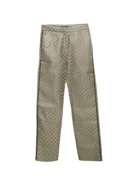 Maje floral-jacquard trousers Gold 1326785