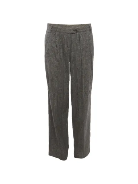 Etro Pre-Owned plaid wool wide-leg trousers Grey 1316032