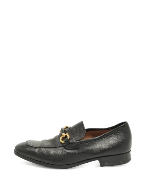 Ferragamo Pre-Owned Gancini leather loafers Black 1270691