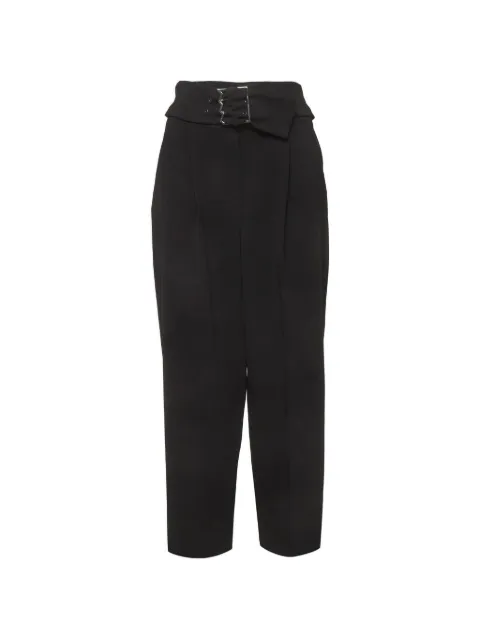 Emporio Armani Pre-Owned belted crepe trousers Black 1305015