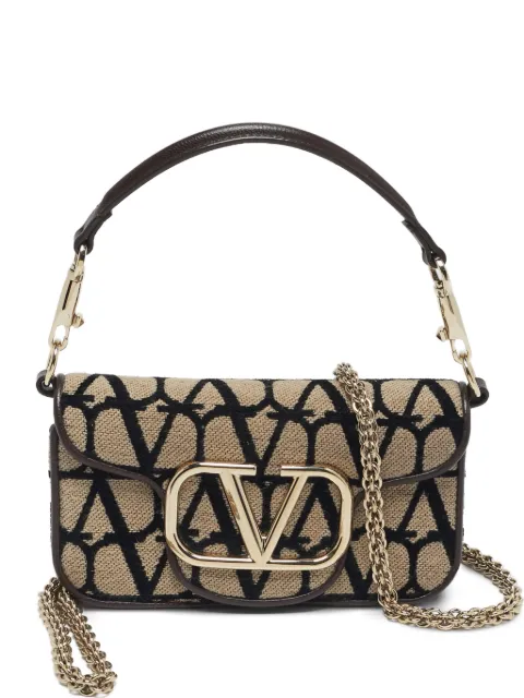 Valentino Garavani Pre-Owned Locò small Iconographe canvas shoulder bag Neutrals 1280159