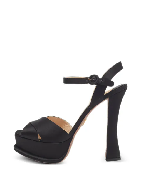 Prada Pre-Owned criss-cross strap platform sandals Black 1360536