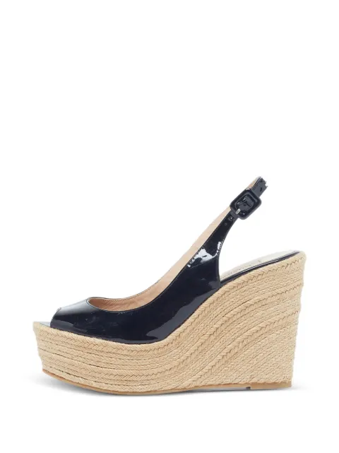 Valentino Garavani Pre-Owned patent leather espadrille sandals Black 1313264