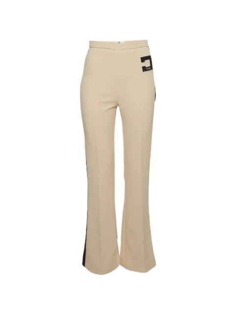 Elisabetta Franchi logo-patch side-stripe trousers Neutrals 1329787