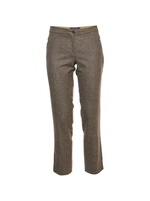 Etro Pre-Owned houndstooth-pattern cropped trousers Red 1324101