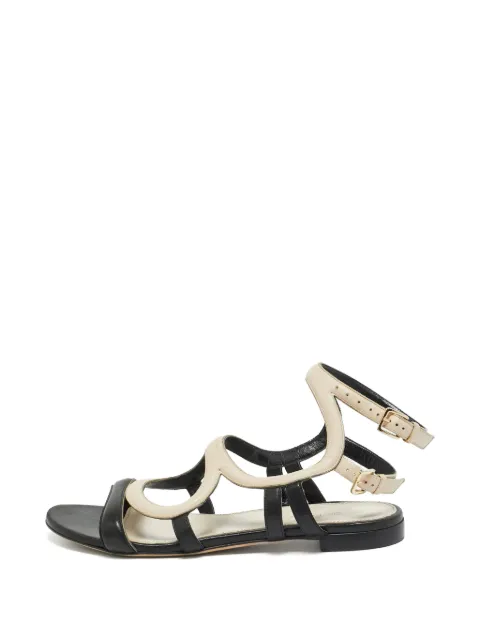 Sergio Rossi Vintage cut-out ankle-strap sandals White 1316476