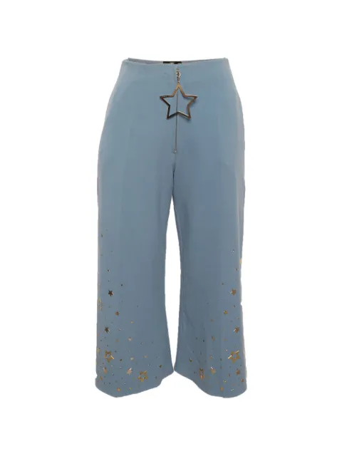 Elisabetta Franchi star-stud wide-leg trousers Blue 1311104