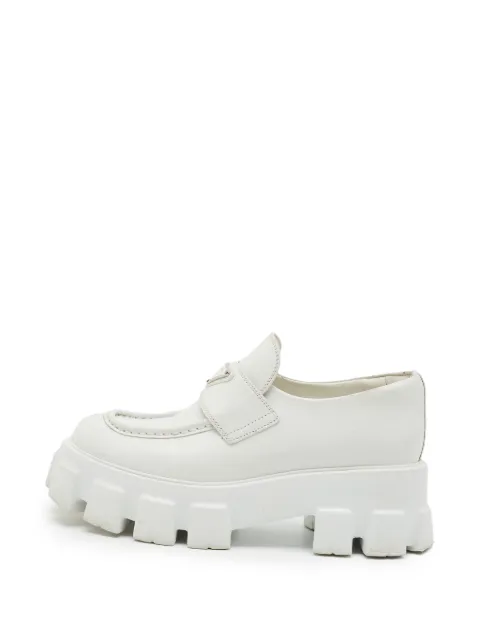 Prada Pre-Owned Monolith leather loafers White 1342915