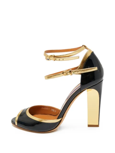 Ralph Lauren Vintage patent leather ankle strap sandals Black 1305430