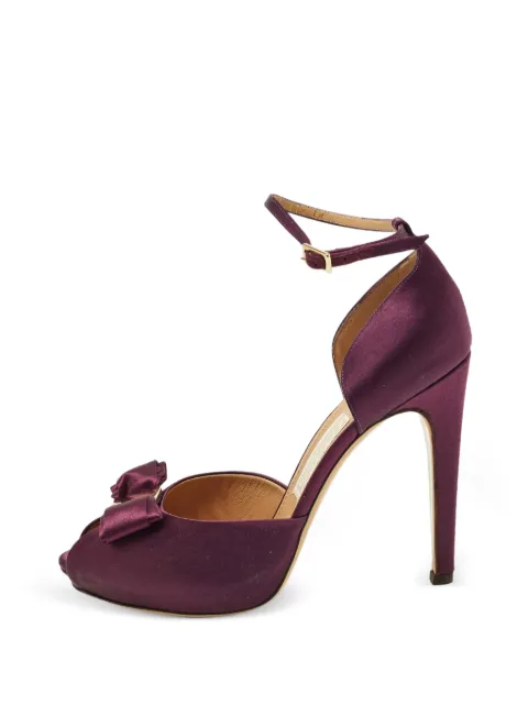 Ferragamo Pre-Owned Rosie bow-detail pumps Purple 1276532