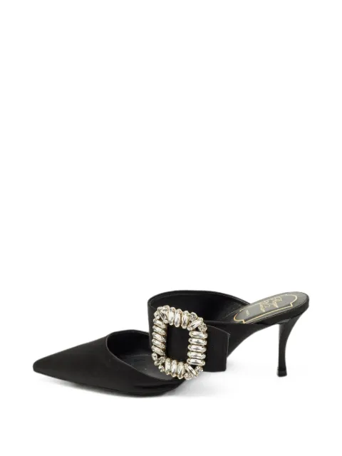 Roger Vivier Vintage crystal-buckle mules Black 1294322