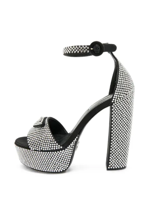 Prada Pre-Owned crystal-embellished platform sandals Silver 1289561