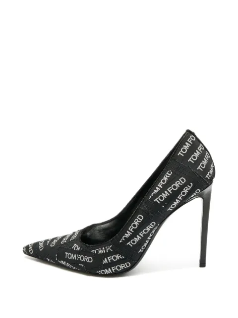 Tom Ford Vintage logo-print pointed-toe pumps Black 1286669