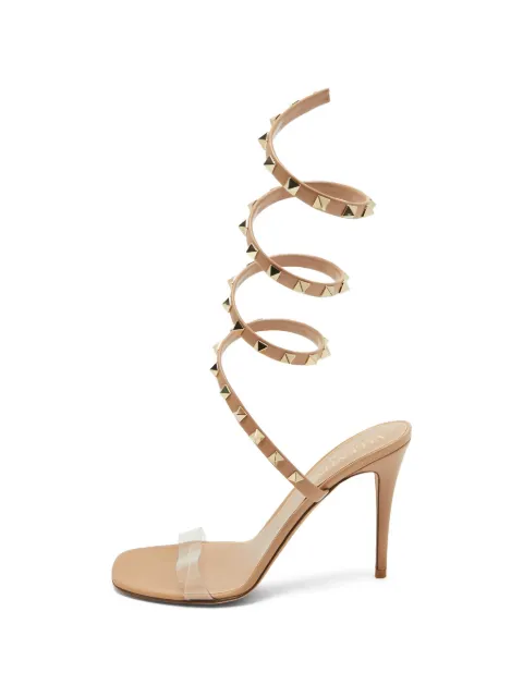 Valentino Garavani Pre-Owned Rockstud spiralling sandals Neutrals 1350484
