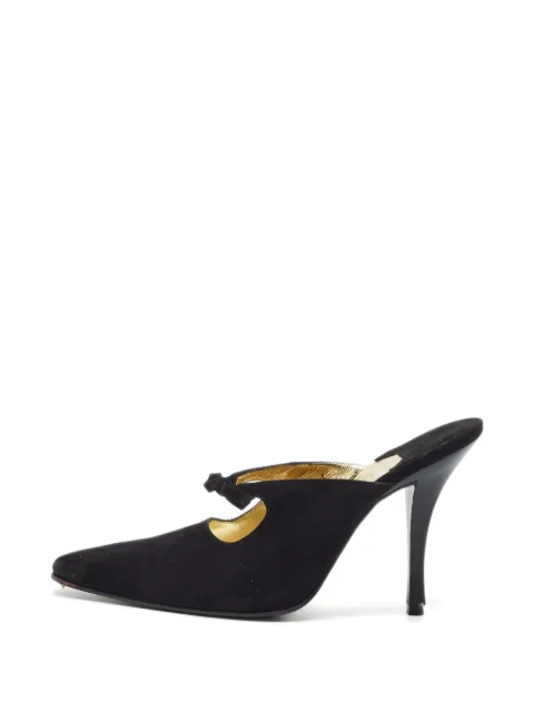 Ferragamo Pre-Owned pointed-toe bow-detail heeled pumps Black 1339084