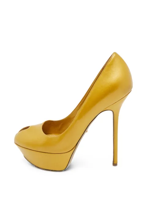 Sergio Rossi Vintage peep-toe heeled pumps Gold 1264600