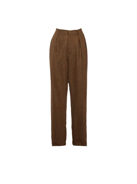 Etro Pre-Owned houndstooth-pattern trousers Brown 1309093