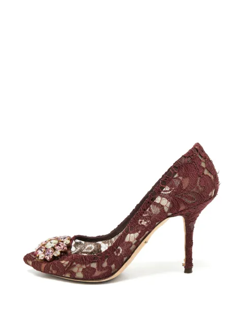 Dolce & Gabbana Pre-Owned crystal-embellished pumps Red 1363641