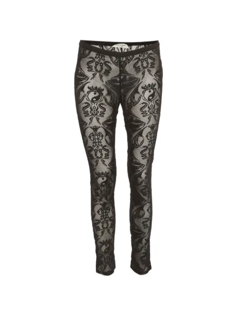 PUCCI Pre-Owned lace straight-leg trousers Black 1290486