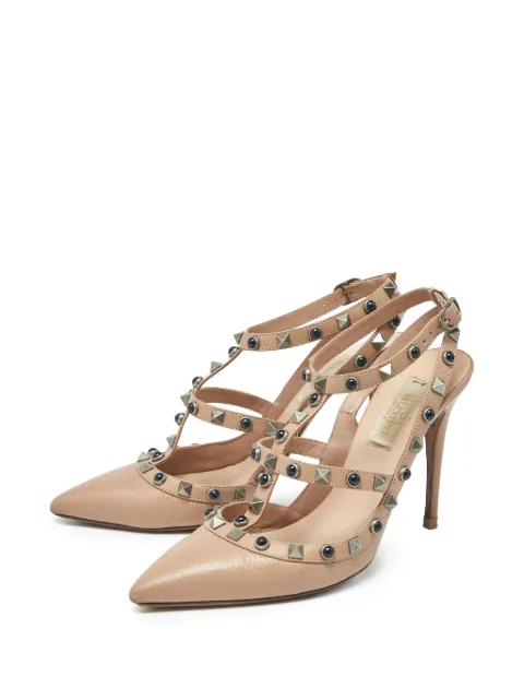 Valentino Garavani Pre-Owned Rockstud leather pumps Neutrals 1277061