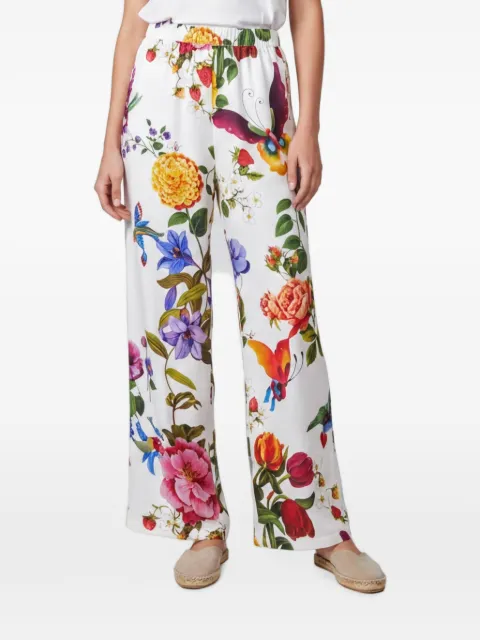 Weekend Max Mara x Lily Aldridge floral-print wide-leg trousers White 1344310