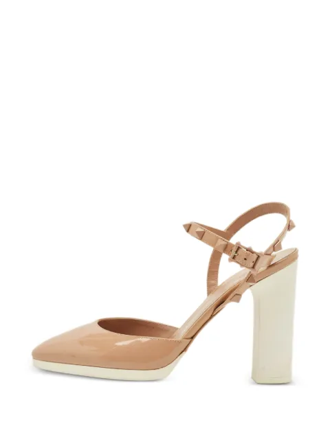 Valentino Garavani Pre-Owned Rockstud leather heeled sandals Neutrals 1291070