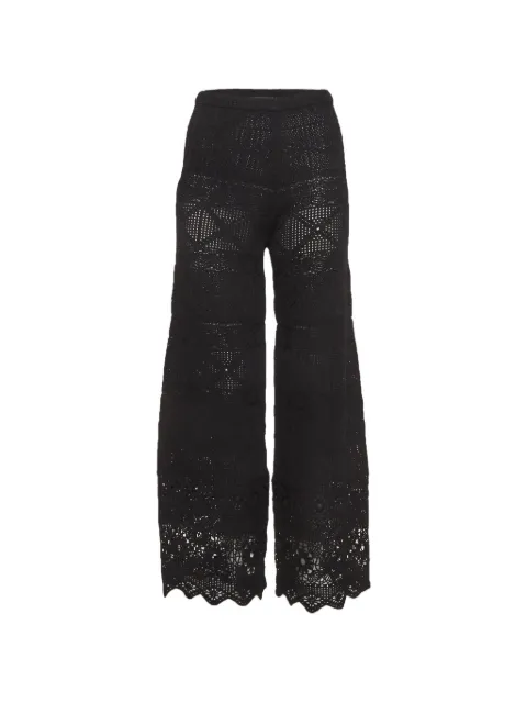 Maje crochet knit wide-leg trousers Black 1303893
