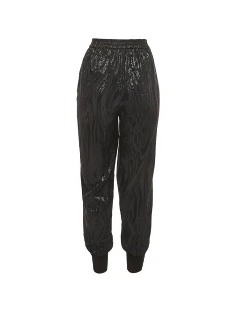 Stella McCartney Pre-Owned zebra-pattern jacquard tapered trousers Black 1326711