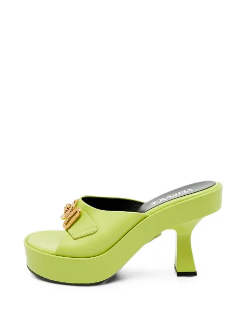 Versace Pre-Owned Biggie leatehr platform sandals Green 1264562