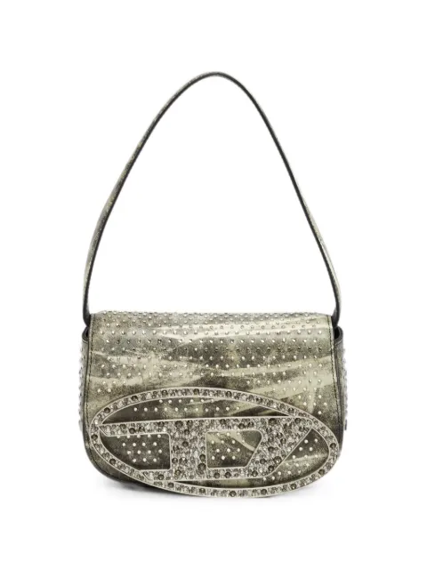 Diesel 1DR crystal-embellished shoulder bag Green 1259776