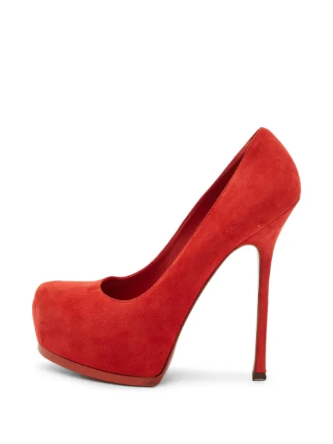 Saint Laurent Pre-Owned Tribtoo platform pumps Red 1279566