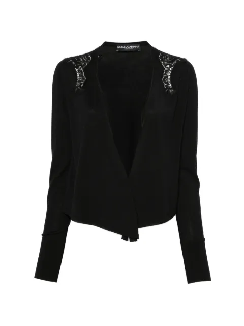 Dolce & Gabbana Pre-Owned 1990s lace-detail jacket Black DG280BUD