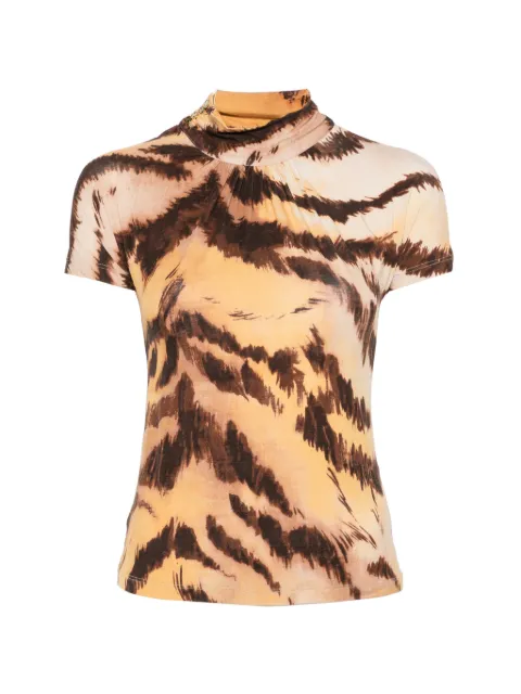 Roberto Cavalli Vintage 2000s tiger-print T-shirt Neutrals RC250BUC