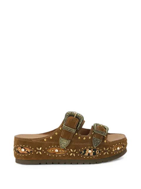 Kurt Geiger London Western buckle platform sandals Brown 5843730209