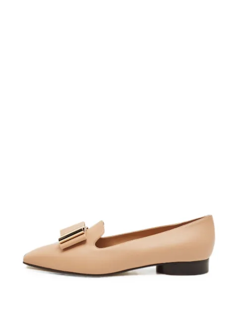 Ferragamo Pre-Owned Leda bow-detail loafers Neutrals 1287119