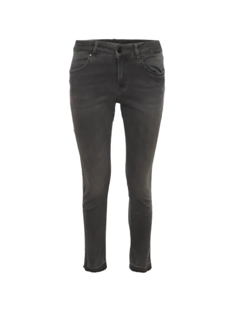 Lanvin Pre-Owned striped embroidered jeans Grey 1343033