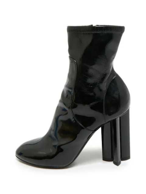Saint Laurent Pre-Owned Silhouette flower-cut ankle boots Black 1332565