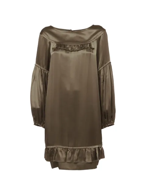 Stella McCartney Pre-Owned ruffled satin mini dress Brown 1320500