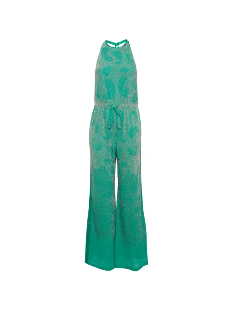 Roberto Cavalli Vintage embellished halter jumpsuit Green 1308567