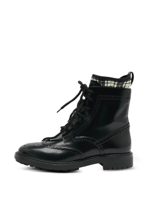 Christian Dior Pre-Owned D-Order brogue combat boots Black 1301362