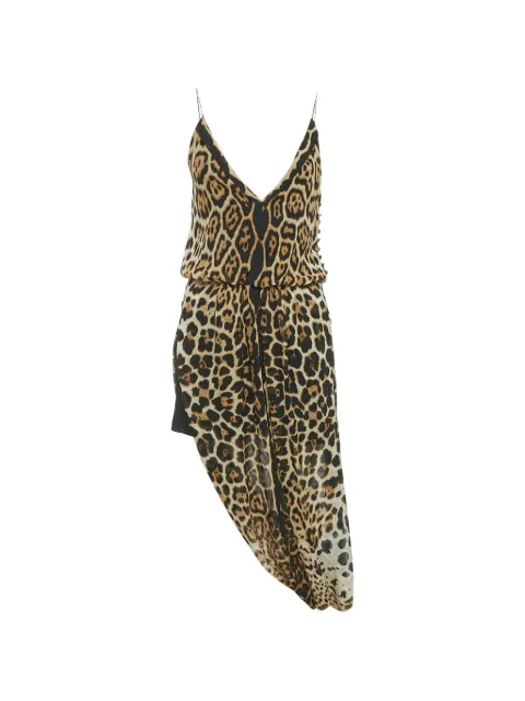 Saint Laurent Pre-Owned animal-print silk mini dress Neutrals 1258817