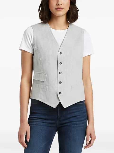 Prada Pre-Owned stripe-print sleeveless vest Grey 1361117