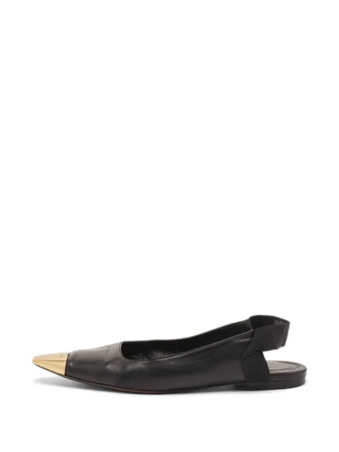 Ferragamo Pre-Owned cap-toe slingback ballet flats Black 1331796