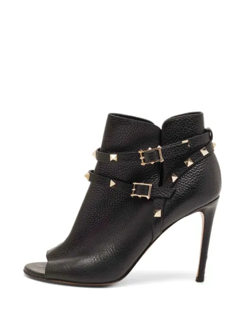 Valentino Garavani Pre-Owned Rockstud open-toe ankle boots Black 1330456
