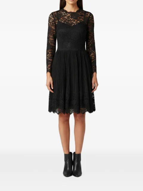 Valentino Garavani Pre-Owned lace lambskin leather midi dress Black 1349462